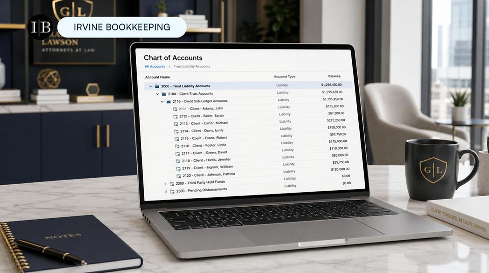 At Irvine bookkeeping, three-way reconciliation is performed and documented every single month