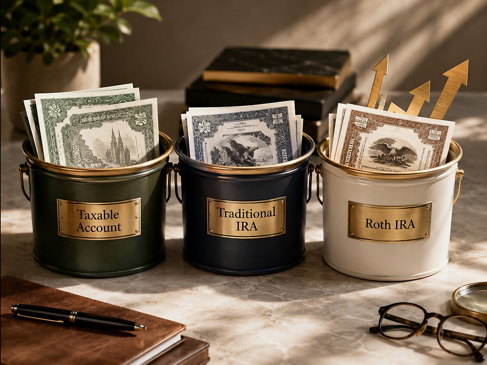 Asset location strategy three buckets muni bond stock IRA Roth