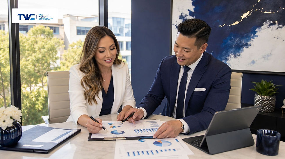Med spa owner planning bookkeeping and sales tax compliance with Tax Wealth Consultant in Irvine