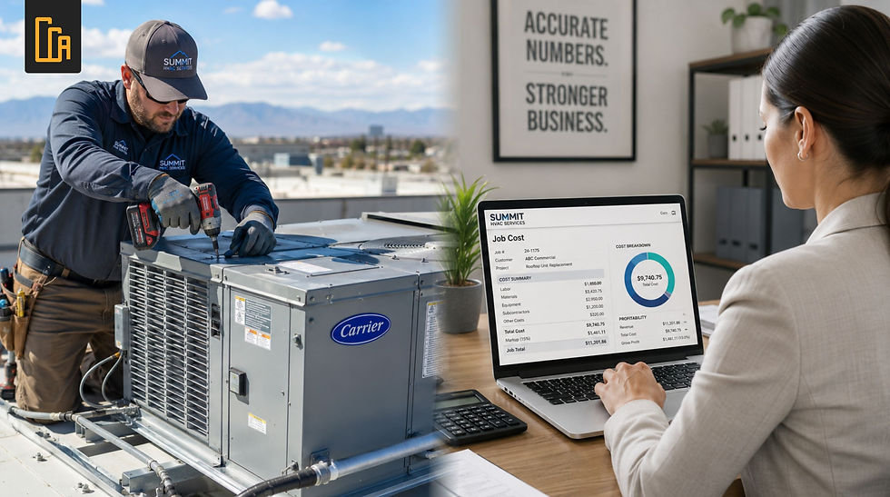 HVAC bookkeeping job costing tying field work to the numbers