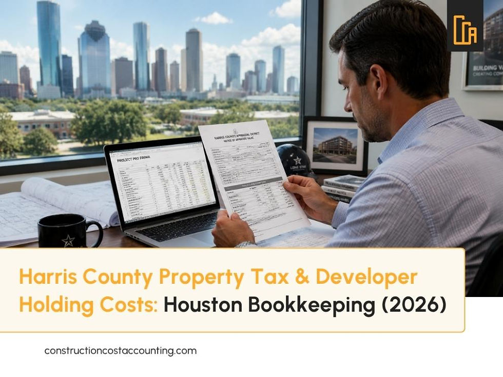 Harris County Property Tax & Developer Holding Costs: Houston Bookkeeping (2026)