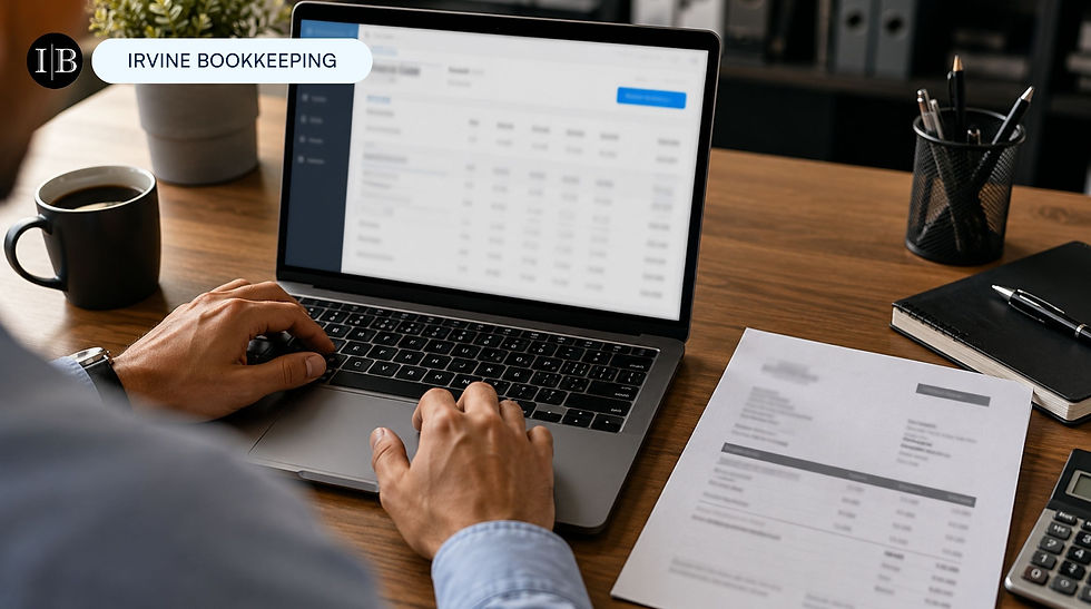 Certified QuickBooks ProAdvisor reviewing accounts payable bills list and vendor management records in QuickBooks Online for Orange County small business