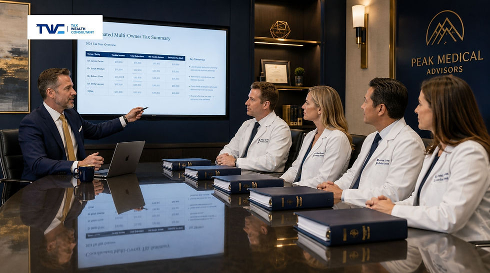 Coordinated tax planning across the entity return and each ASC physician owner's personal return