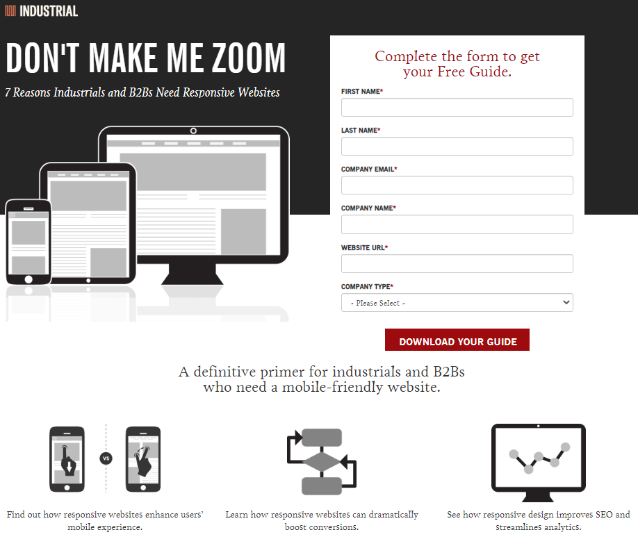 landing page ISM