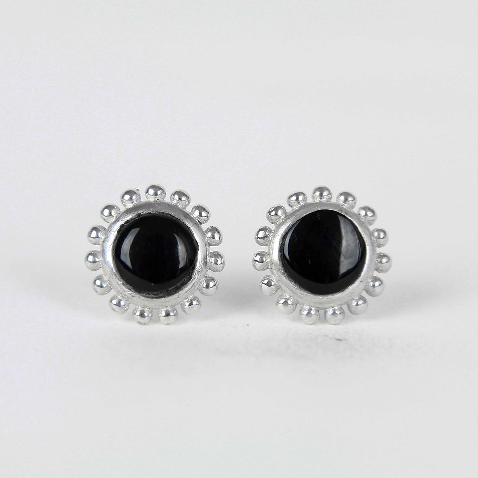 Whitby Jet Bubble Stud Earrings
