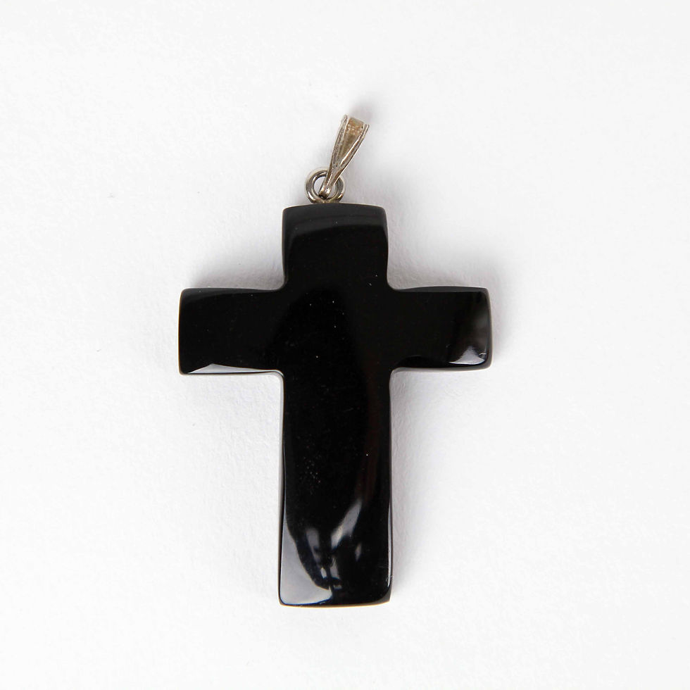 Whitby Jet Pure Cross pendant