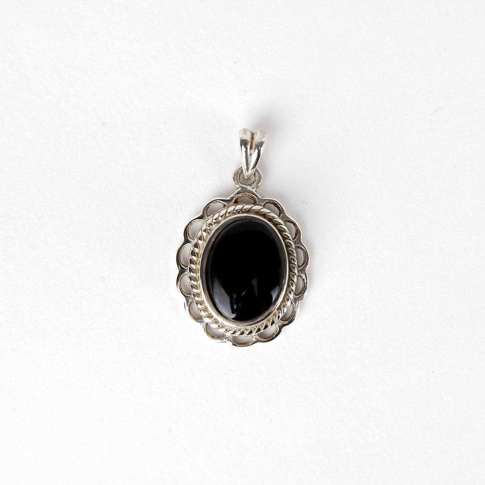 Whitby Jet Frill Edge Pendant