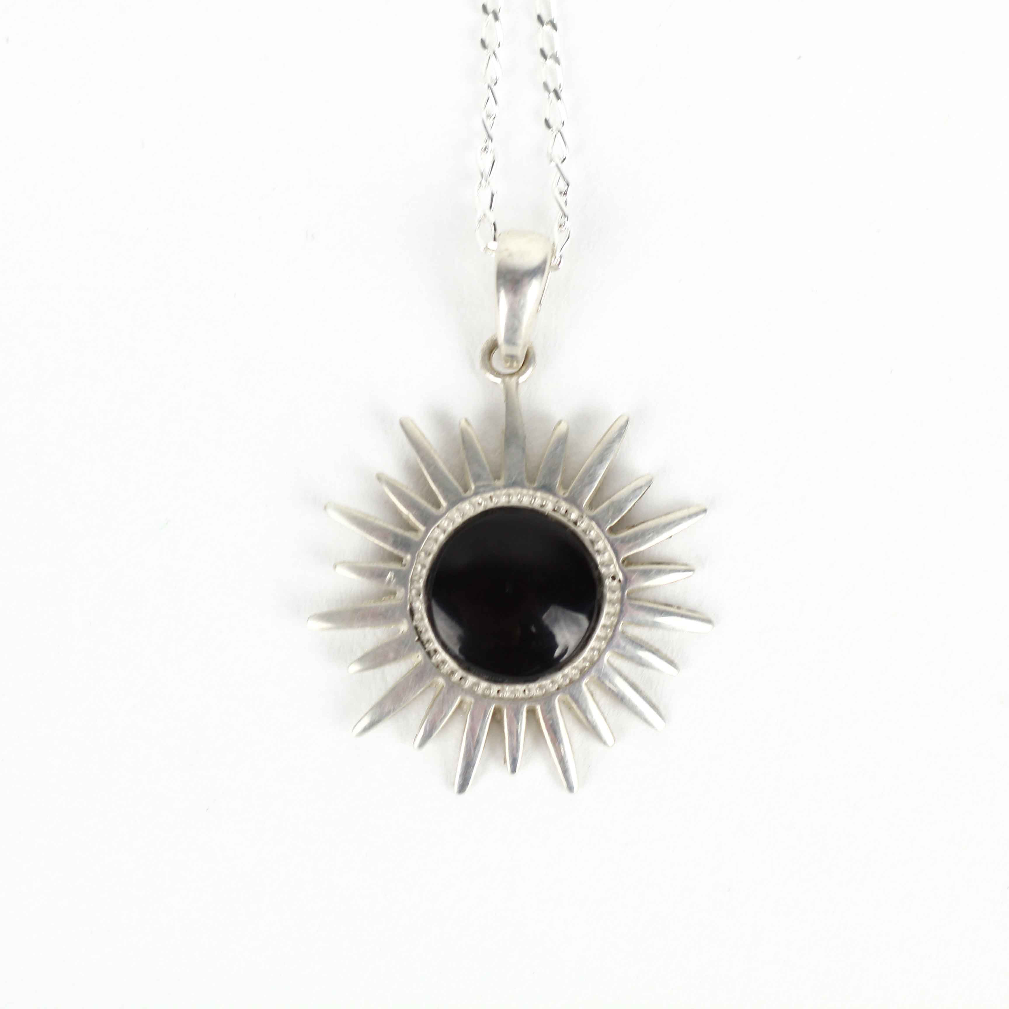 Whitby Jet Designs sun pendant XL