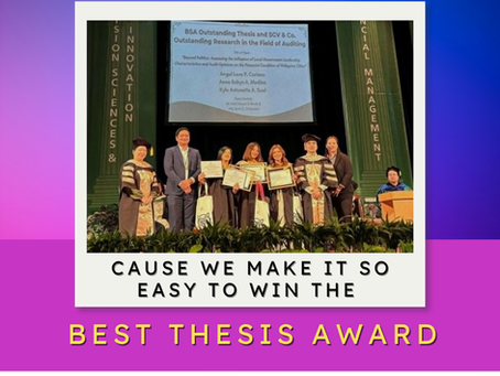 Cause we make it so easy to win the Best Thesis Award