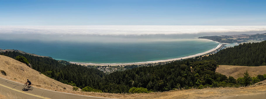 Aerial view of Stinson beach from mount Tamalpais