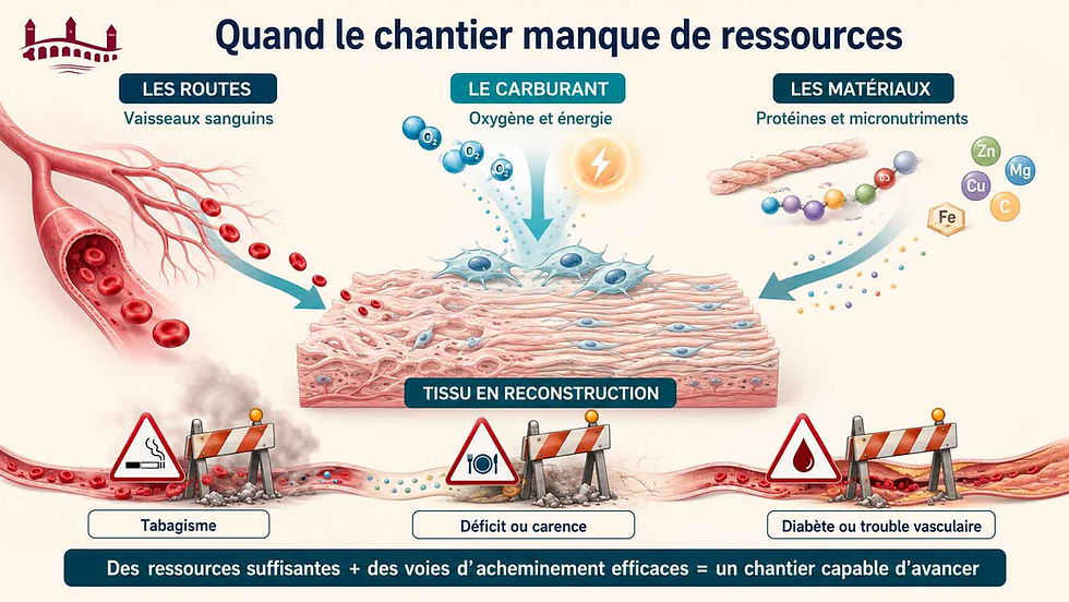 les ressources nécessaires pour reconstruire les tissus