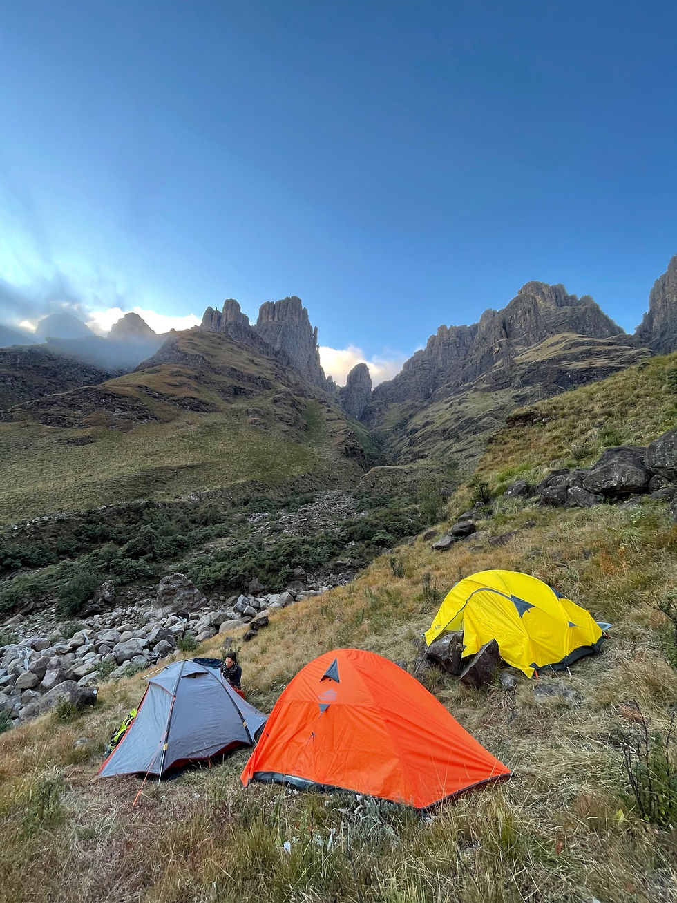 Camp setup for the night at Chi Chi