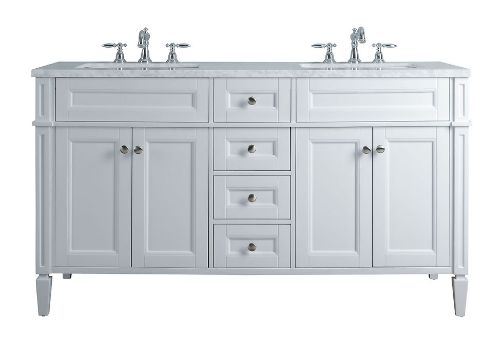 Thumbnail: Anastasia French 60" White Double Sink Vanity
