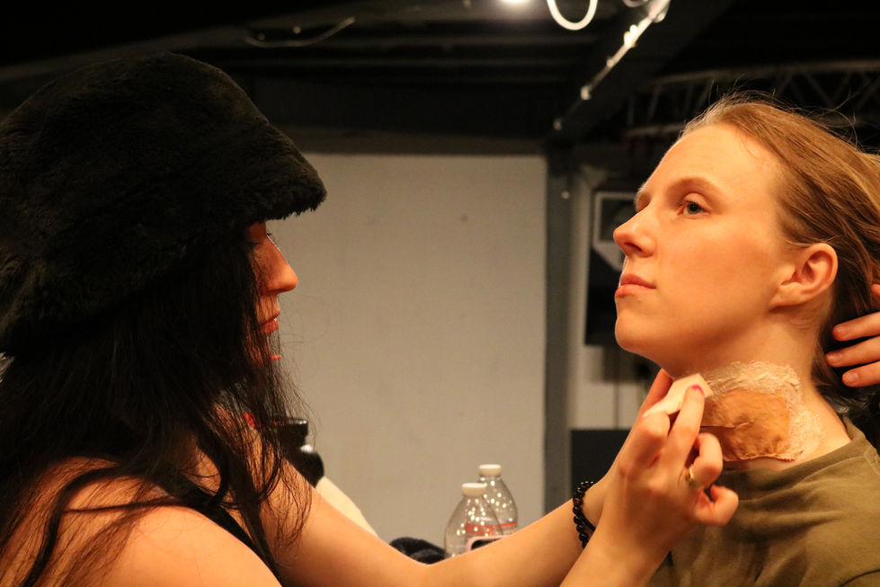 Makeup behind the scenes