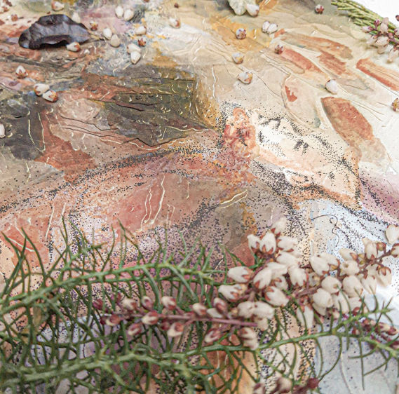 ink on sculptured paper