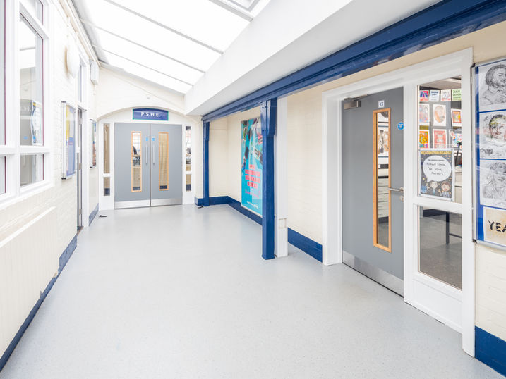 Commercial fire door installation at Wellington School in Manchester by CT Contractors Preston