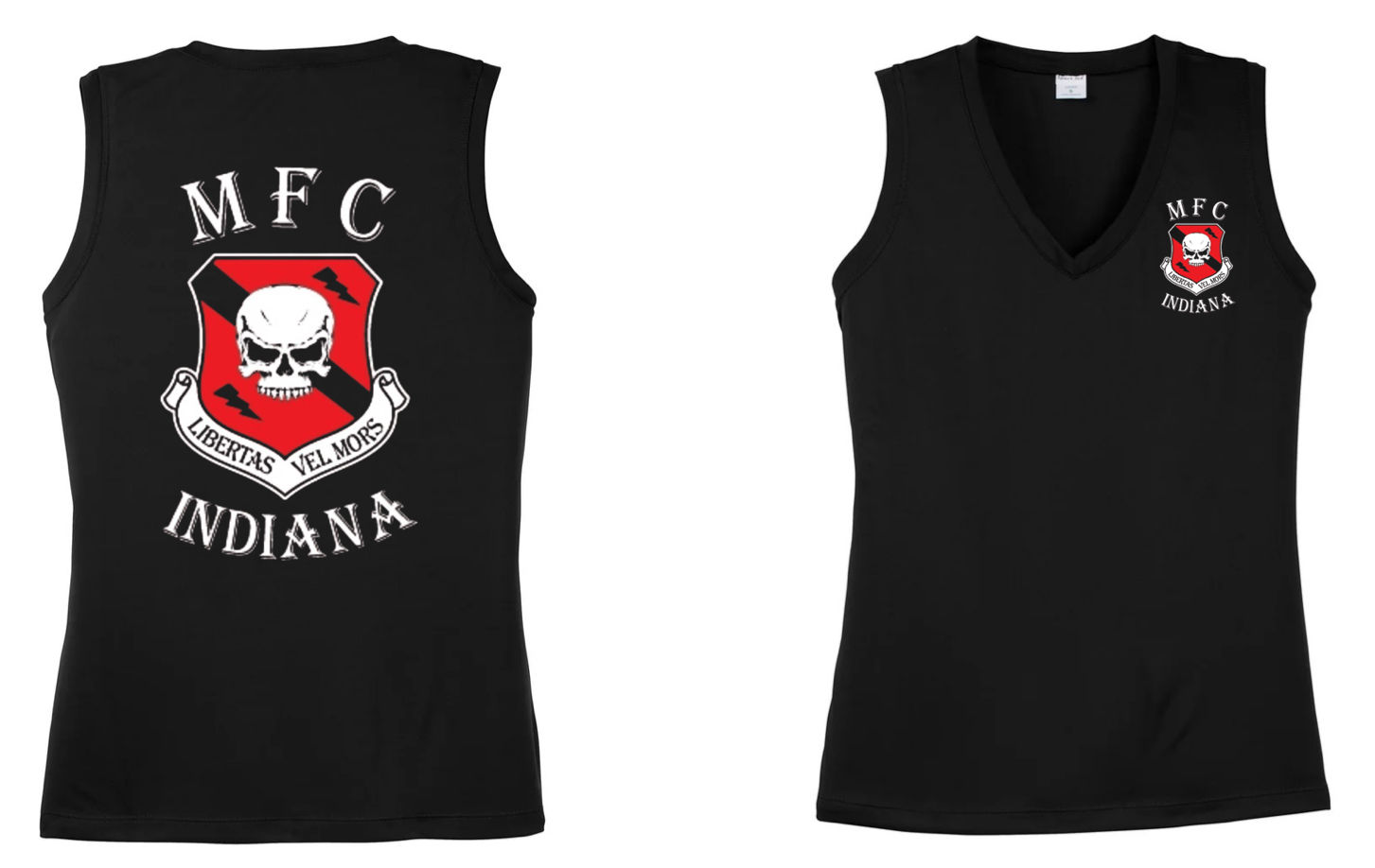 Ladies MFC Members Indiana Rocker Black Tank V-Neck Dry-Fit