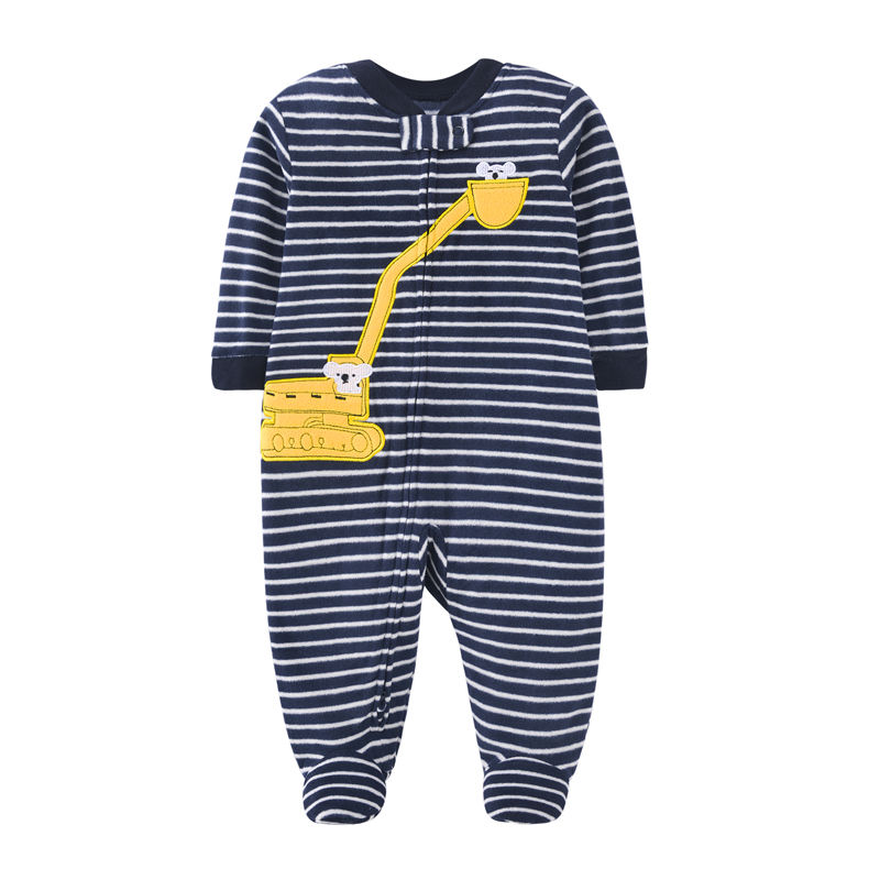 Thumbnail: Newborn Baby Boy Girl Rompers Clothes Winter Pajamas Zipper Fleece Fall Infants 