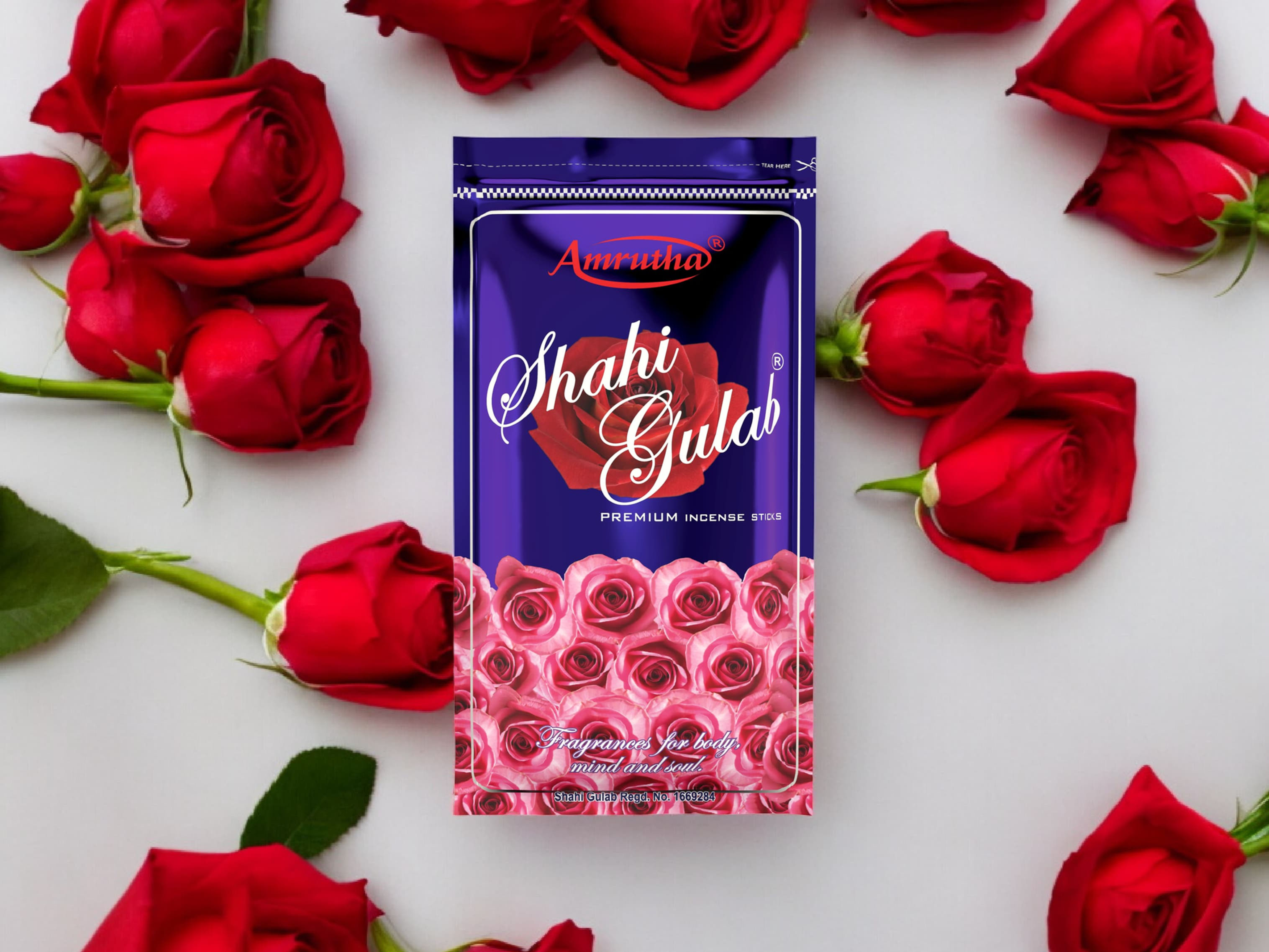 Shahi Gulab Agarbatti (Incense Sticks) | Amrutha Aromatics