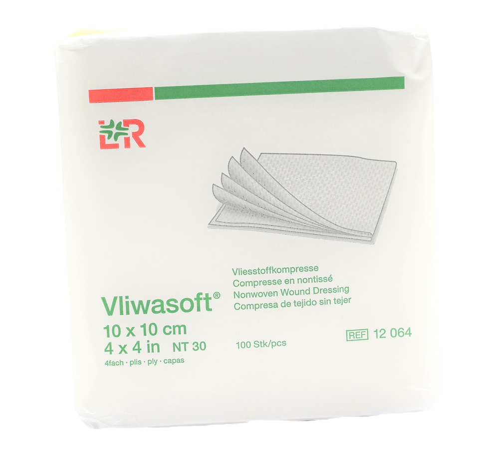 100x Kompressen Vliwasoft 10x10 cm 100 Stck. aus Vlies sterilisierbar REF 12064