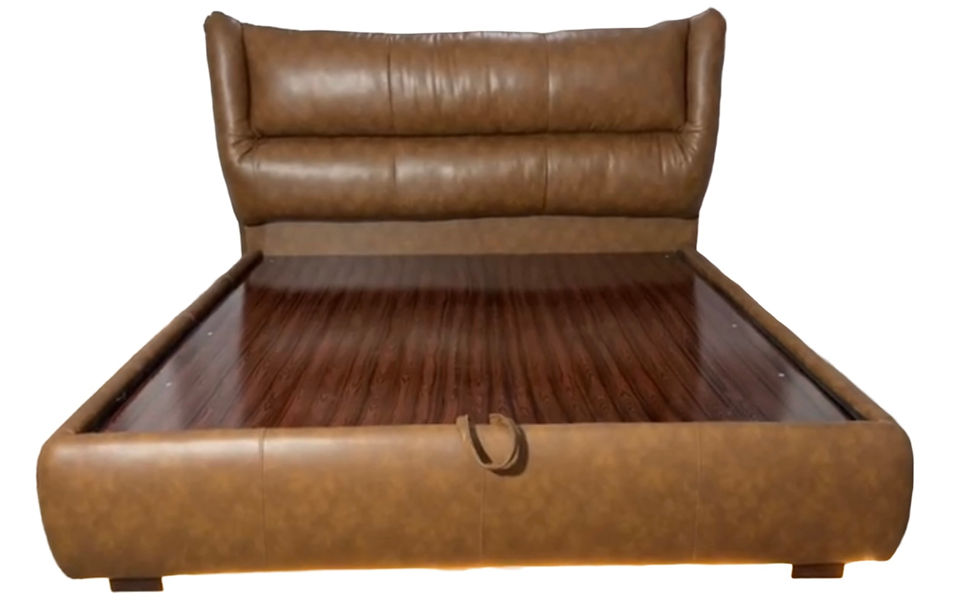 Thumbnail: Bourbon Leather Hydraulic King Size Upholstered Bed