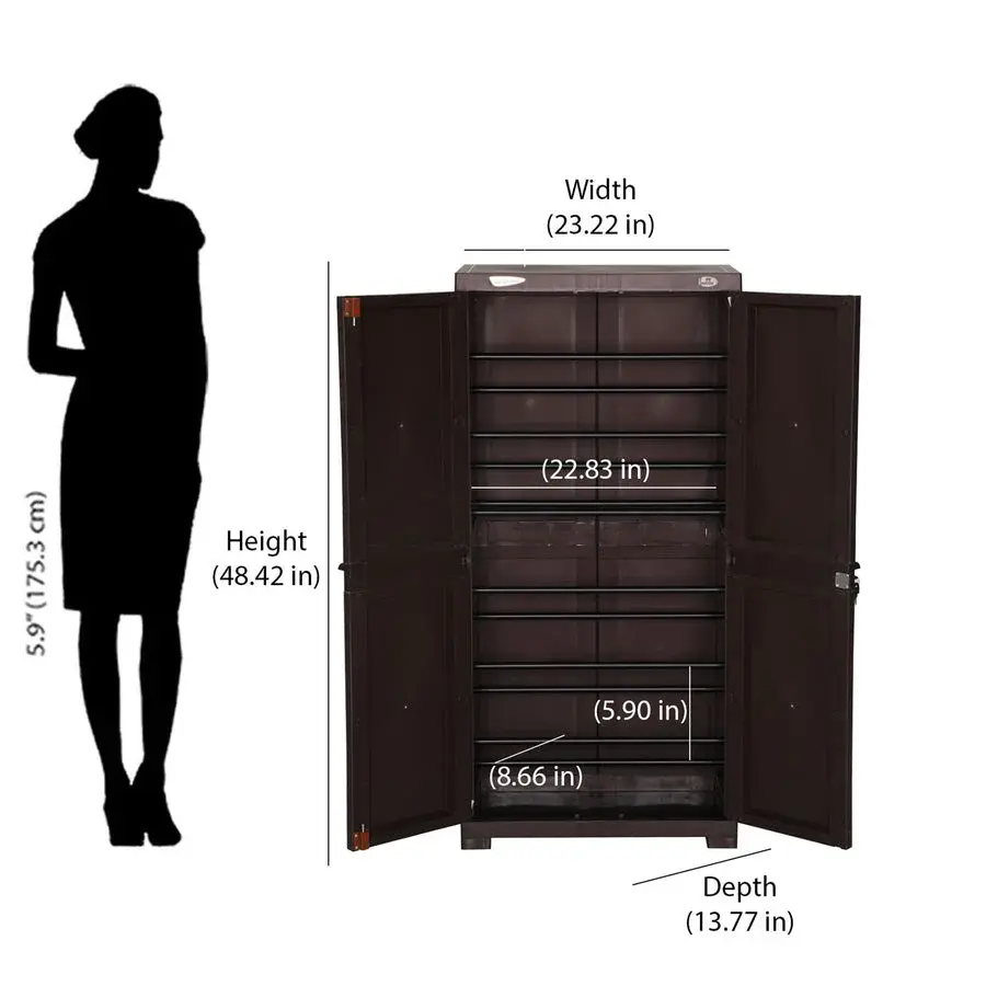 Thumbnail: Freedom Large 18 (FMSC18) Shoe Rack Plastic Cabinet (Weather Brown)