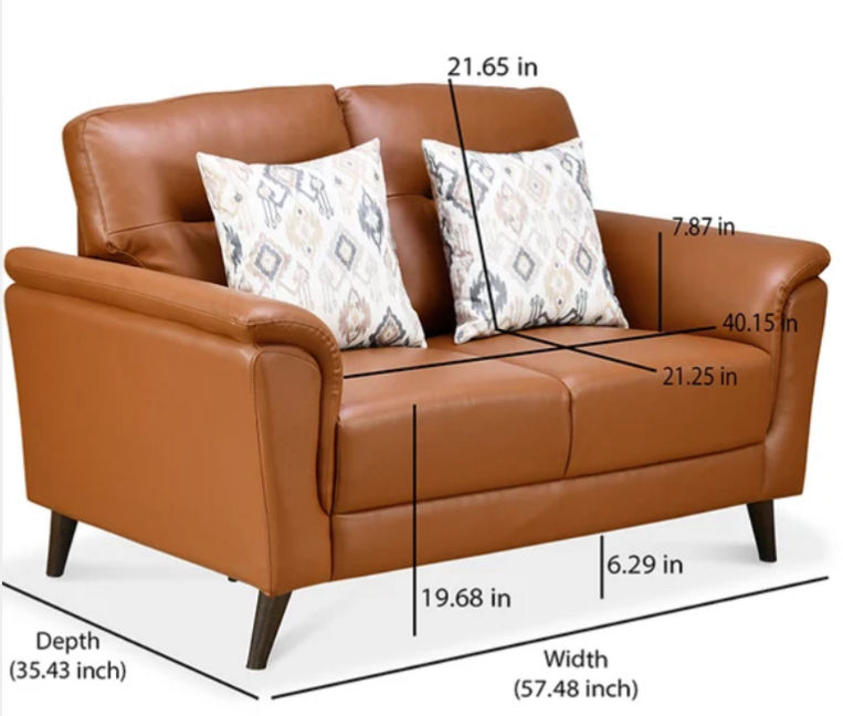 Thumbnail: Aiden 2 Seater Leatherette Sofa - Tan
