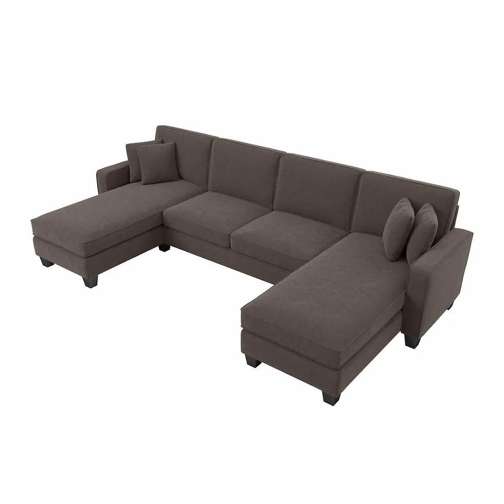 Fusion 6 Seater U Shape Double Chaise Lounge Sofa (Brown)