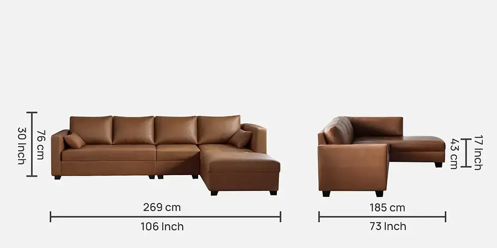 Thumbnail: Casa Leatherette LHS 6 Seater Sectional Sofa