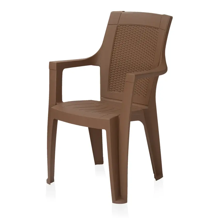 Thumbnail: Mystique Plastic Arm Chair (Rattan Dark Beige)