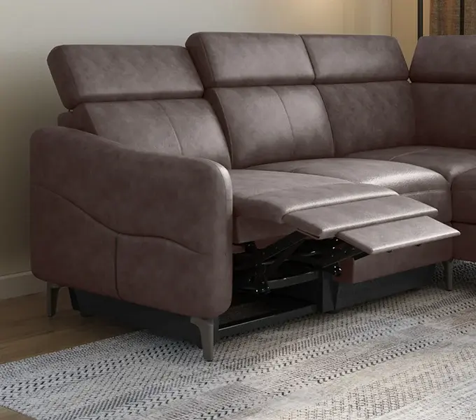 Thumbnail: Luster Leatherette L-Shape (single) Motorised Recliner Sofa
