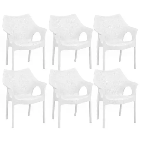 Thumbnail: Cambridge Plastic With-Arm Chair (White)