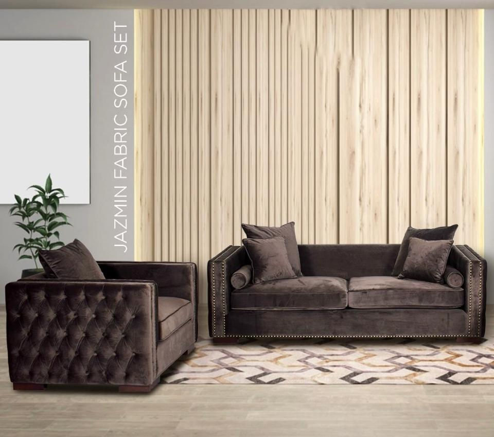 JAZMIN VELVET FABRIC 3+2 SOFA SET