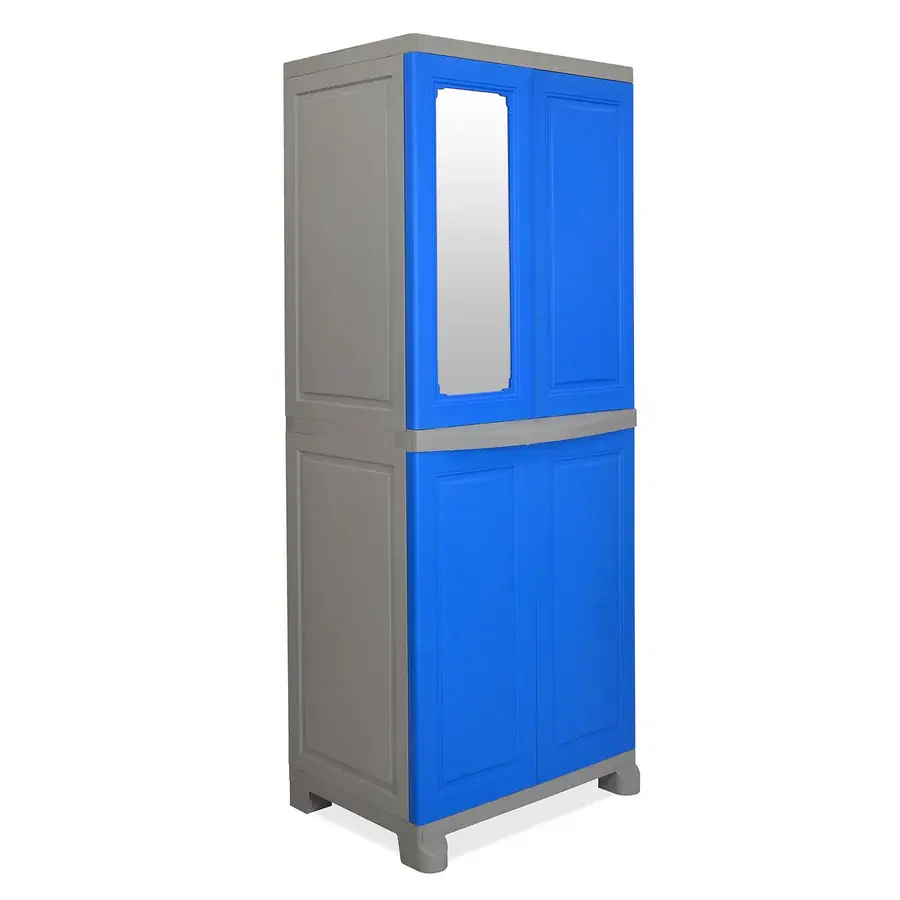 Thumbnail: Freedom Big 1 (FB1M) Plastic Storage Cabinet with Mirror (Deep Blue & Grey)  6
