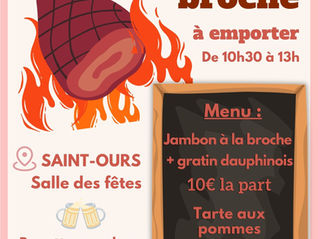 Affiche promotionnelle pour l'évènement de vente à emporter de jambon à la broche