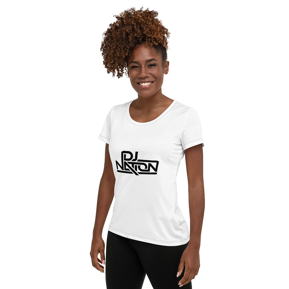 Thumbnail: DJ NATION's Women's Athletic Embroidered T-shirt White