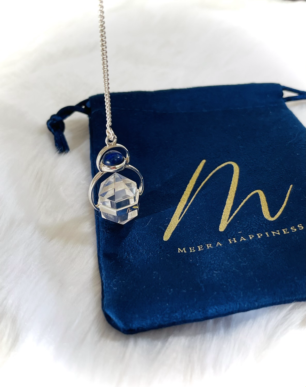 Herkimer Diamond and Lapis Lazuli Pendulum