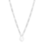 Sterling Silver Rhodium Plated Heart Padlock Figaro Necklace