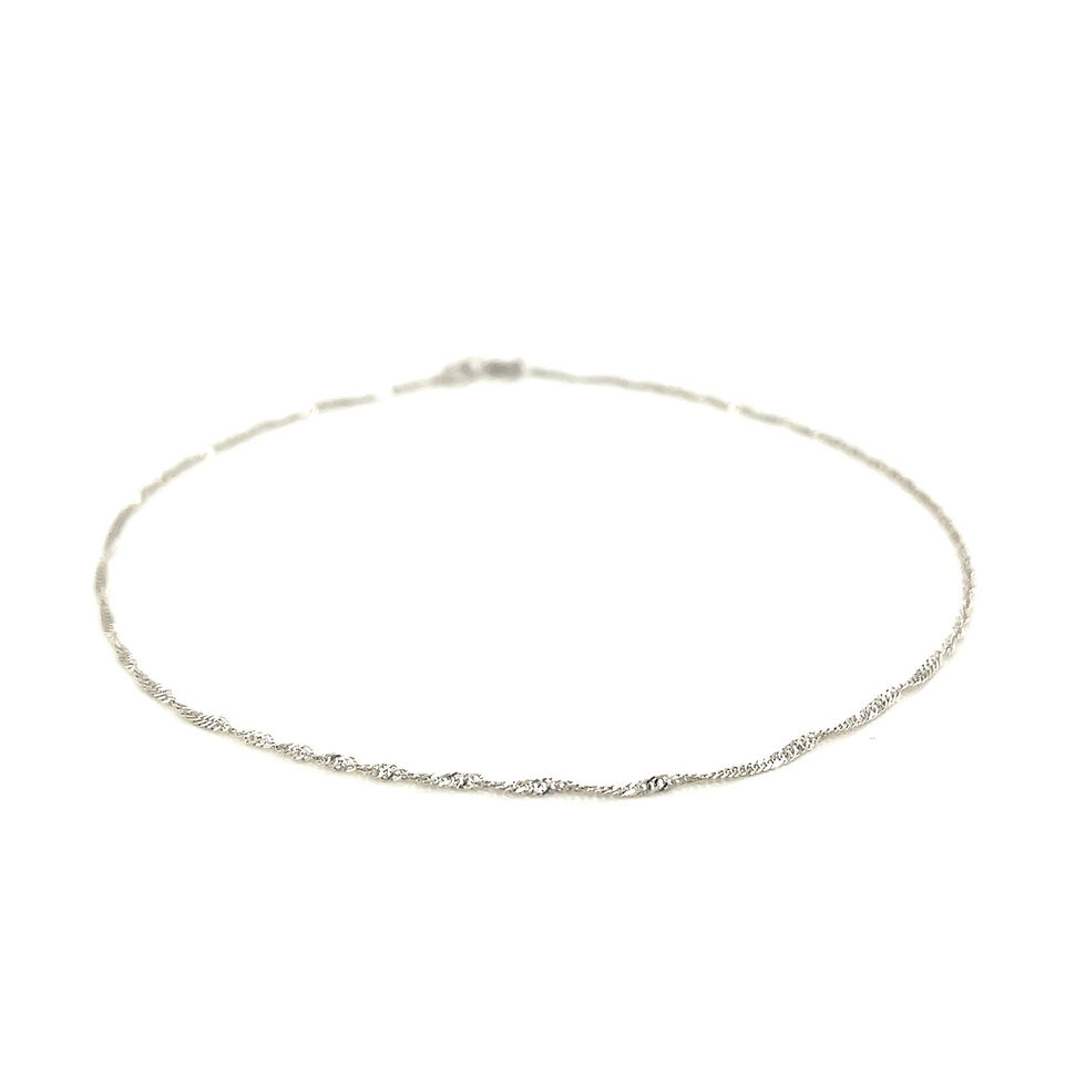 Thumbnail: 14k White Gold Singapore Anklet 1.5mm
