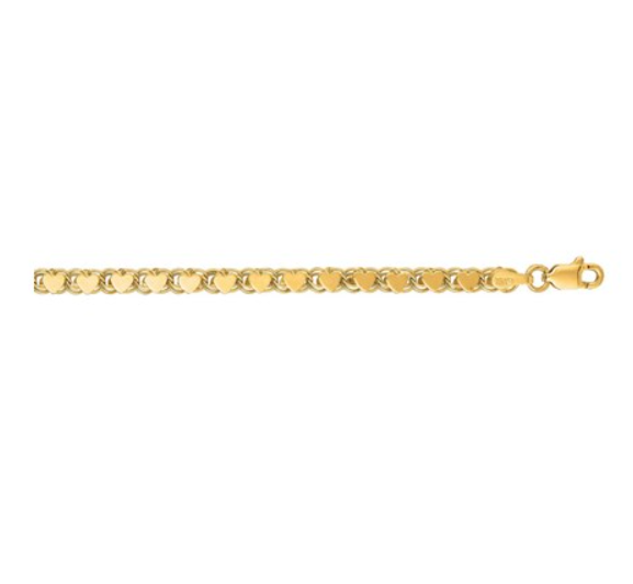 Thumbnail: 14k Yellow Gold Heart Anklet