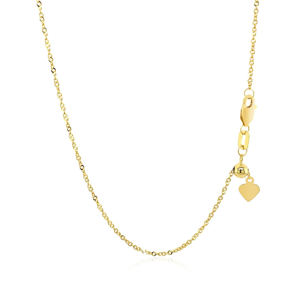 Thumbnail: 14k Yellow Gold Singapore Style Adjustable Chain (1.1 mm)