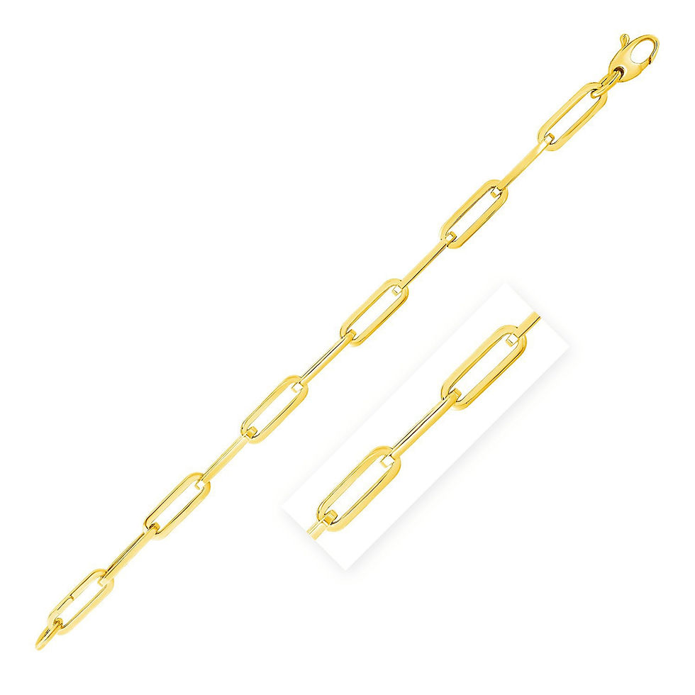 Thumbnail: 6.1mm 14K Yellow Gold Wide Paperclip Chain-Closeup