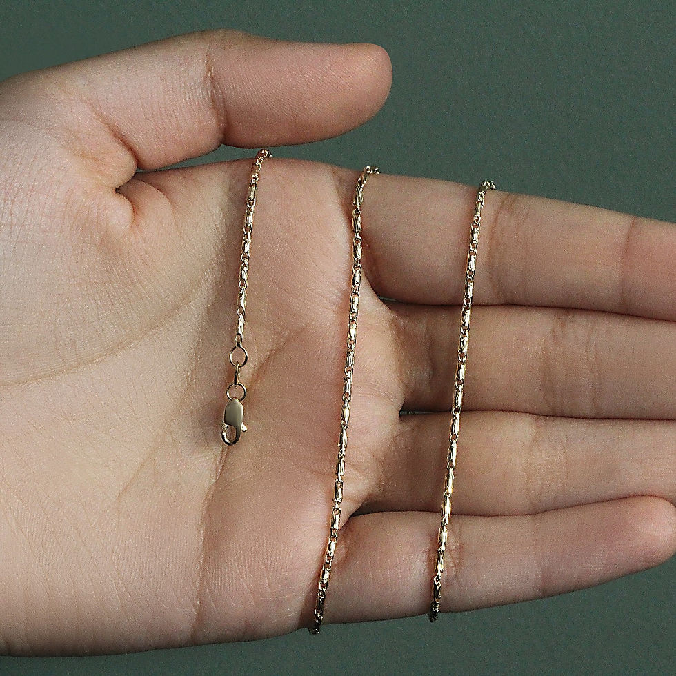 Thumbnail: Diamond Cut Fancy Links Pendant Chain in 14k Yellow Gold