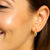 Thumbnail: 14k Two-Tone Gold Hinge Hammered Hoop Earrings