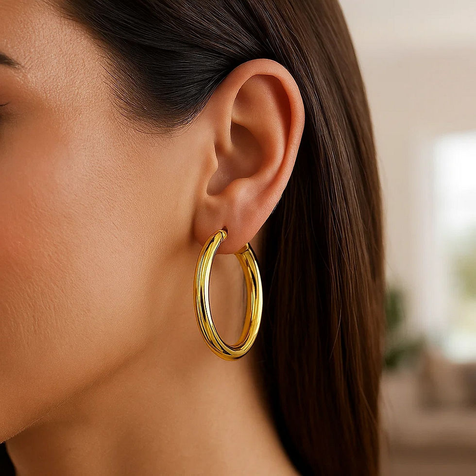 Thumbnail: 14k Yellow Gold Polished Hoop Earrings
