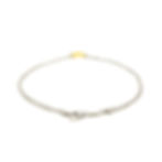 14k Yellow Gold & Sterling Silver Anklet w/ a Single Open Heart Station