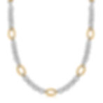 18k Yellow Gold and Sterling Silver Multi Style Chain Necklace