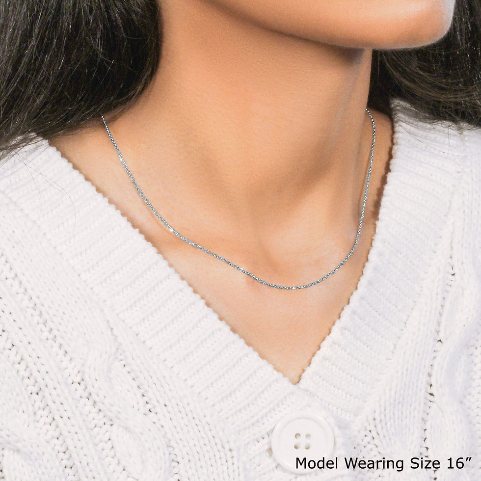 Thumbnail: 14k White Gold Cable Link Chain