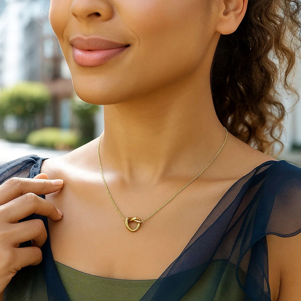 Thumbnail: 14K Yellow Gold Love Knot Necklace