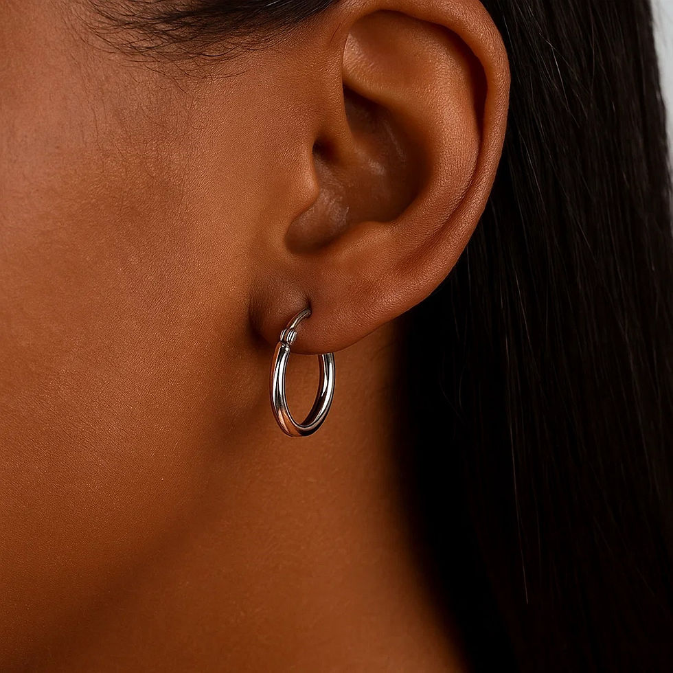 Thumbnail: Classic Hoop Earrings in 10k White Gold